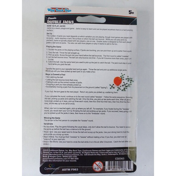 Way Back Toys Classic Double Jacks Classic Child Game High Bounce Balls NOS - Picture 7 of 8